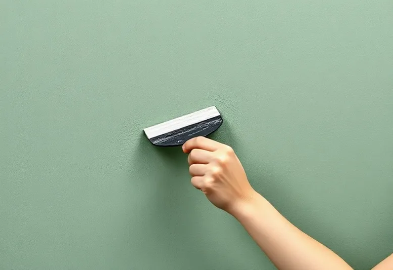 Application d'un enduit décoratif à la lisseuse sur un mur